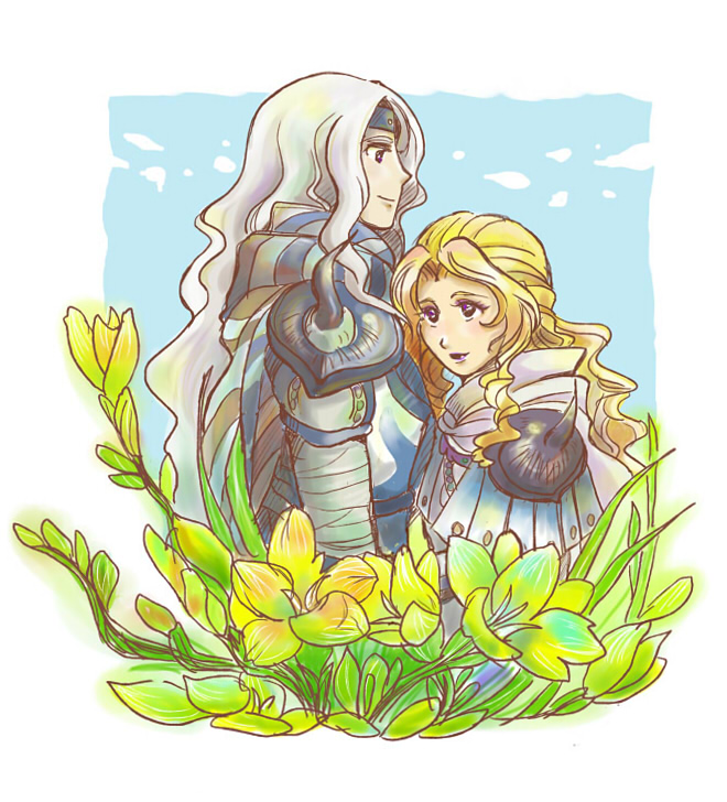 rosa farrell and cecil harvey (final fantasy and 2 more) drawn by naa_(54891637) and nah