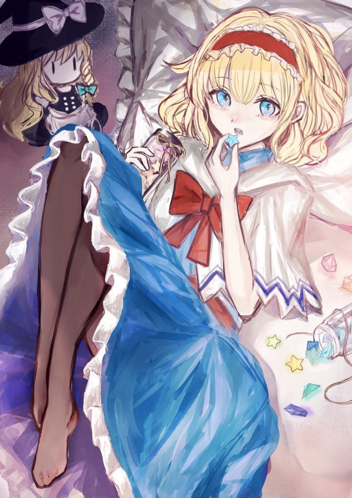 kirisame marisa and alice margatroid (touhou) drawn by tsuyumikan