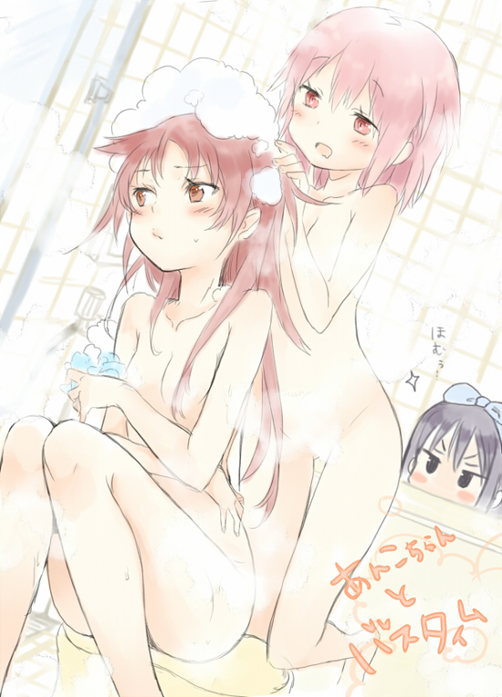 akemi homura, kaname madoka, and sakura kyoko (mahou shoujo madoka magica) drawn by anonymous_(2ch_sakura_kyouko_thread) and mijinkouka