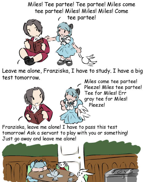 miles edgeworth and franziska von karma (ace attorney) drawn by zarla