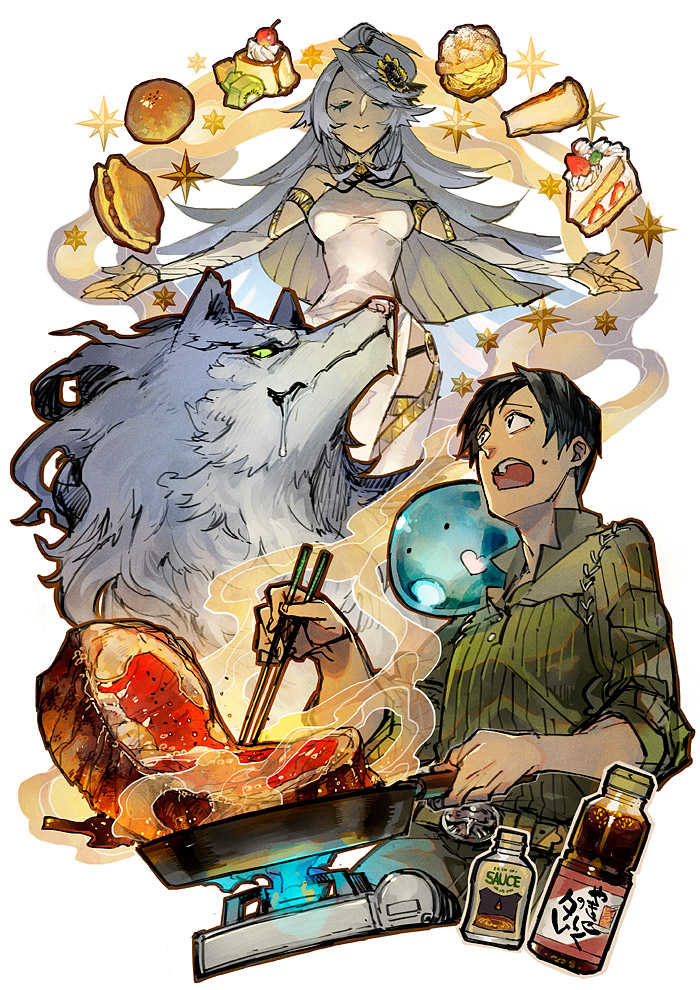 feru, sui, mukouda tsuyoshi, and ninlil (tondemo skill de isekai hourou meshi) drawn by akagishi_k