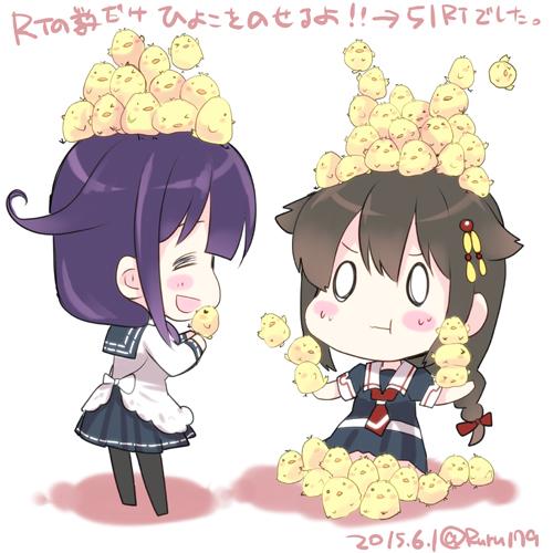 shigure, shigure kai ni, and taigei (kantai collection) drawn by aikawa_ruru