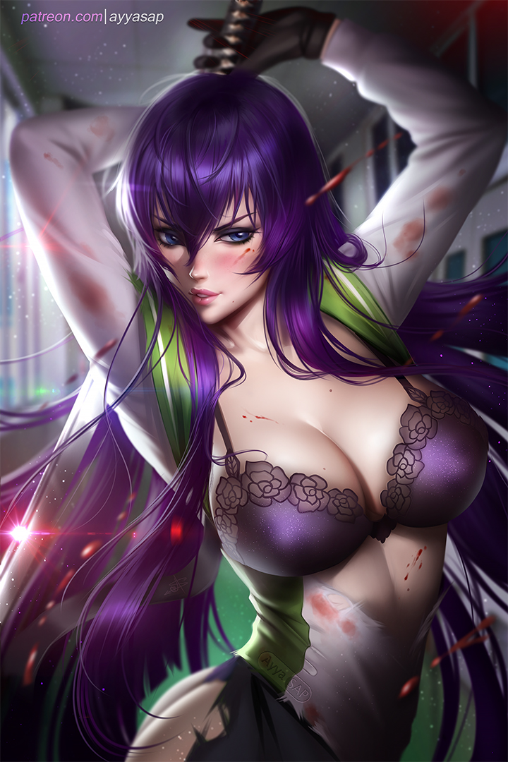 busujima saeko (highschool of the dead) drawn by ayya_sap