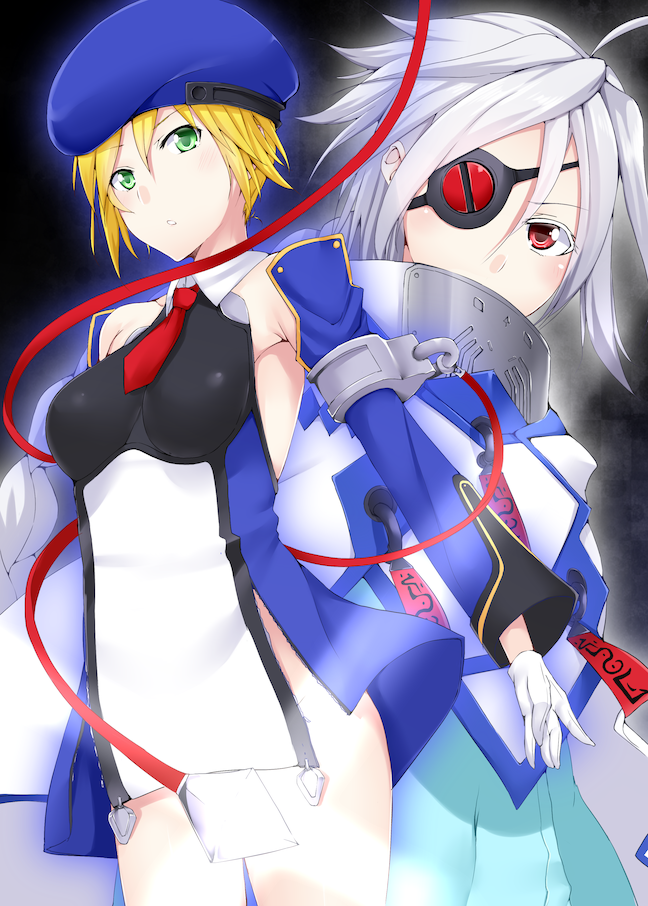 noel vermillion and nu-13 (blazblue) drawn by kaerunoashi