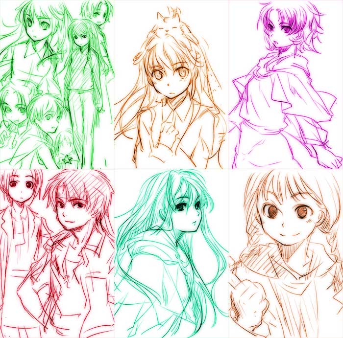 orphen, cleo everlastin, majic lin, leki, azalie cait sith, and 2 more (majutsushi orphen) drawn by ame_yamori