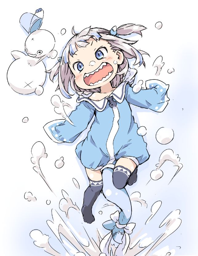 gawr gura (hololive and 1 more) drawn by ham_(points)