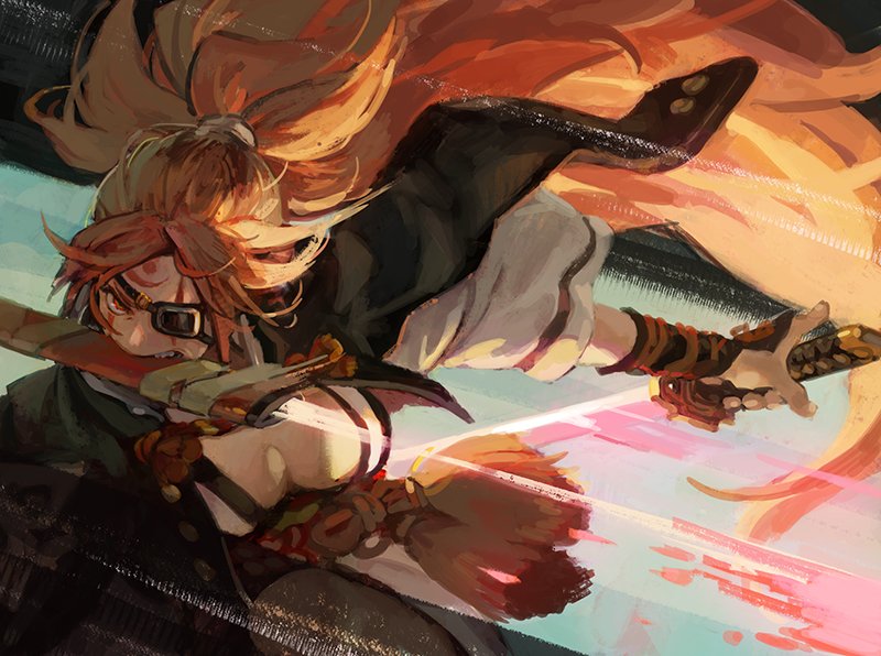 baiken (guilty gear and 1 more) drawn by burari