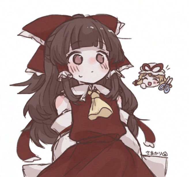 hakurei reimu and yakumo yukari (touhou) drawn by saakarinrin
