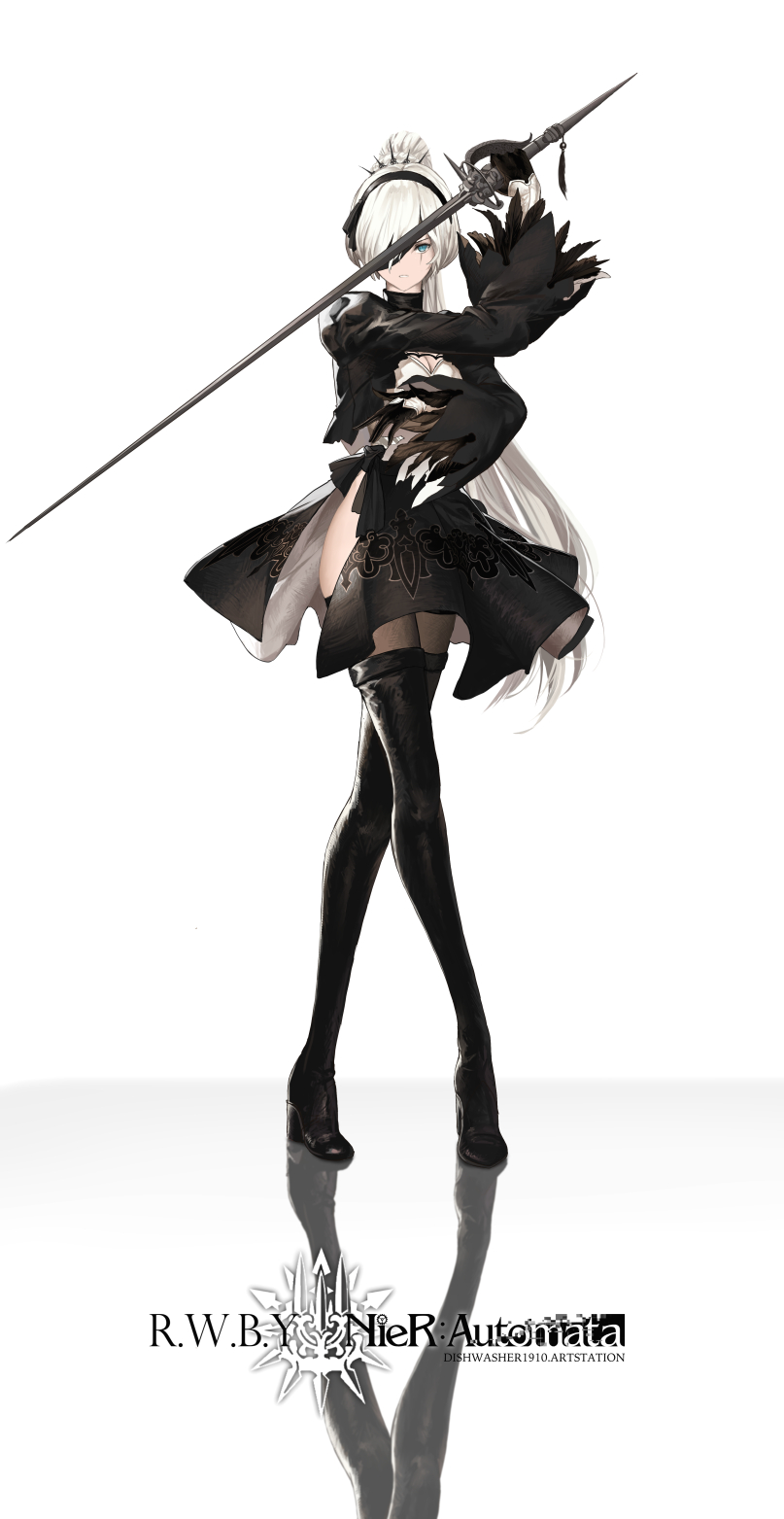 2b and weiss schnee (nier and 2 more) drawn by dishwasher1910