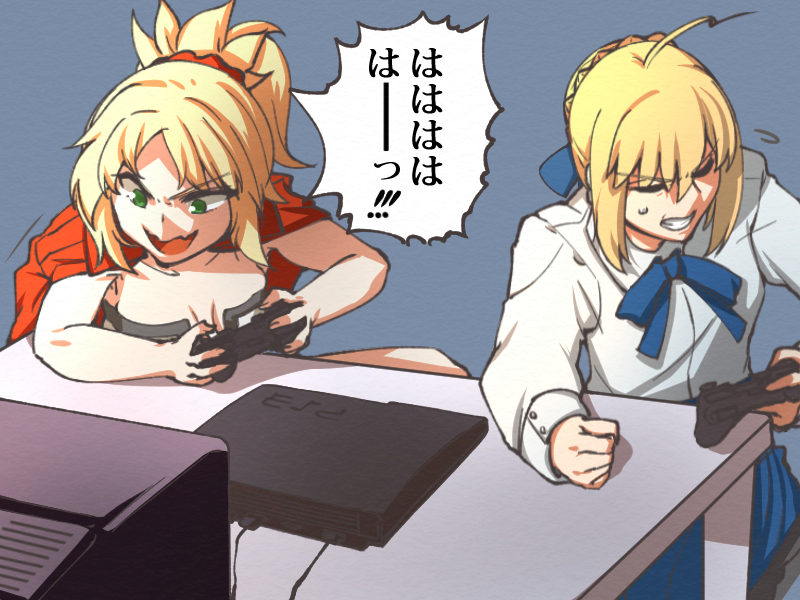 artoria pendragon, saber, and mordred (fate and 2 more) drawn by yamany