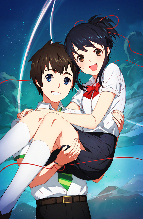 miyamizu mitsuha and tachibana taki (kimi no na wa.) drawn by weee_(raemz)