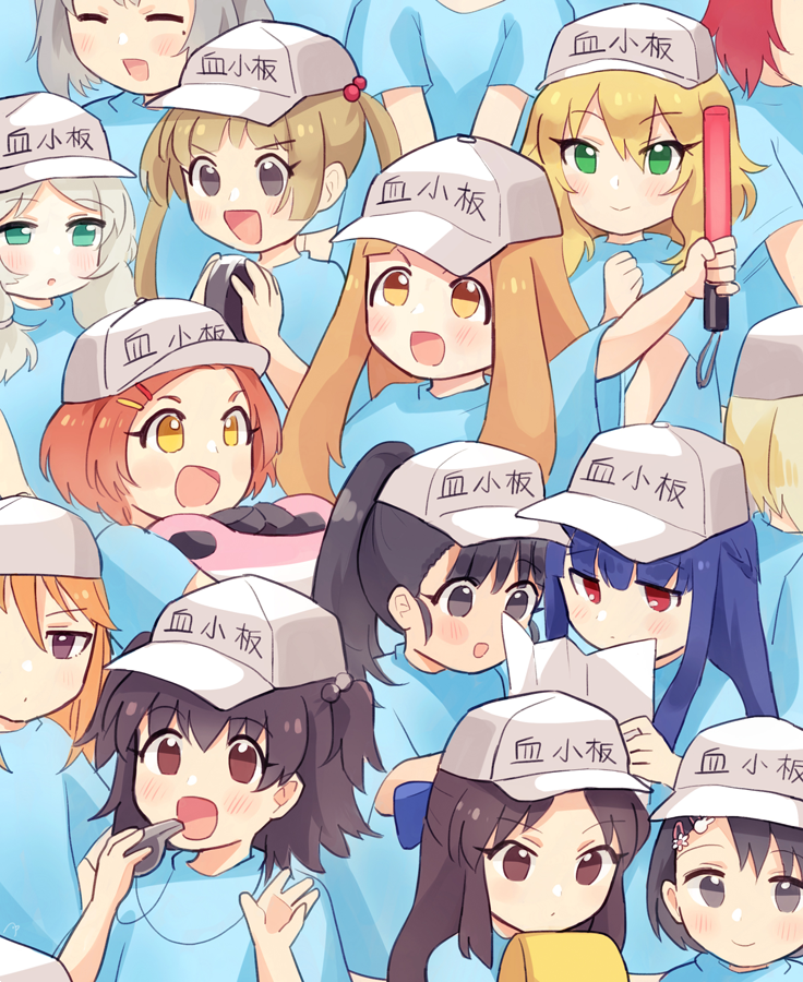 tachibana arisu, sakurai momoka, akagi miria, sasaki chie, yuuki haru, and 8 more (idolmaster and 2 more) drawn by qi'e_(penguin)