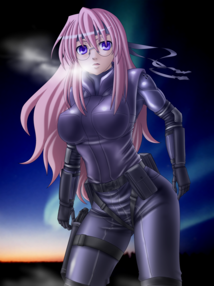 takara miyuki and solid snake (lucky star and 2 more) drawn by five-seven_(0verlimits)