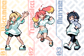 amano pikamee, hikasa tomoshika, and jitomi monoe (pokemon and 1 more) drawn by moyasiwhite