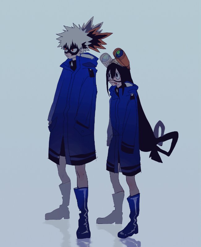 bakugou katsuki and asui tsuyu (boku no hero academia) drawn by eigoni