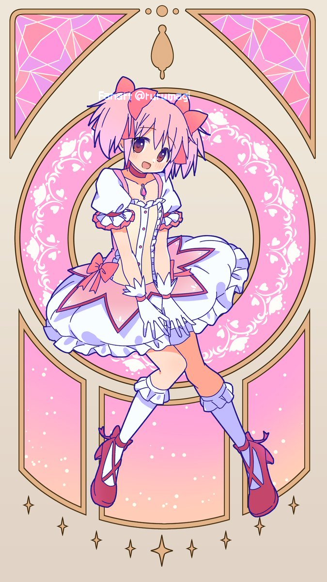 kaname madoka (mahou shoujo madoka magica) drawn by ruru_(rurumagi)