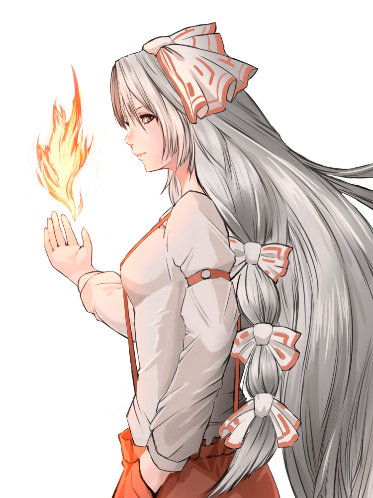 fujiwara no mokou (touhou) drawn by kazu_(rakugakino-to)