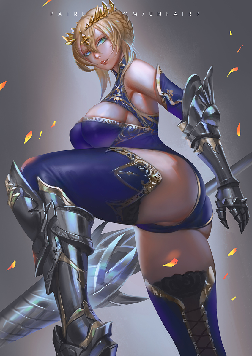 artoria pendragon (fate and 1 more) drawn by unfairr
