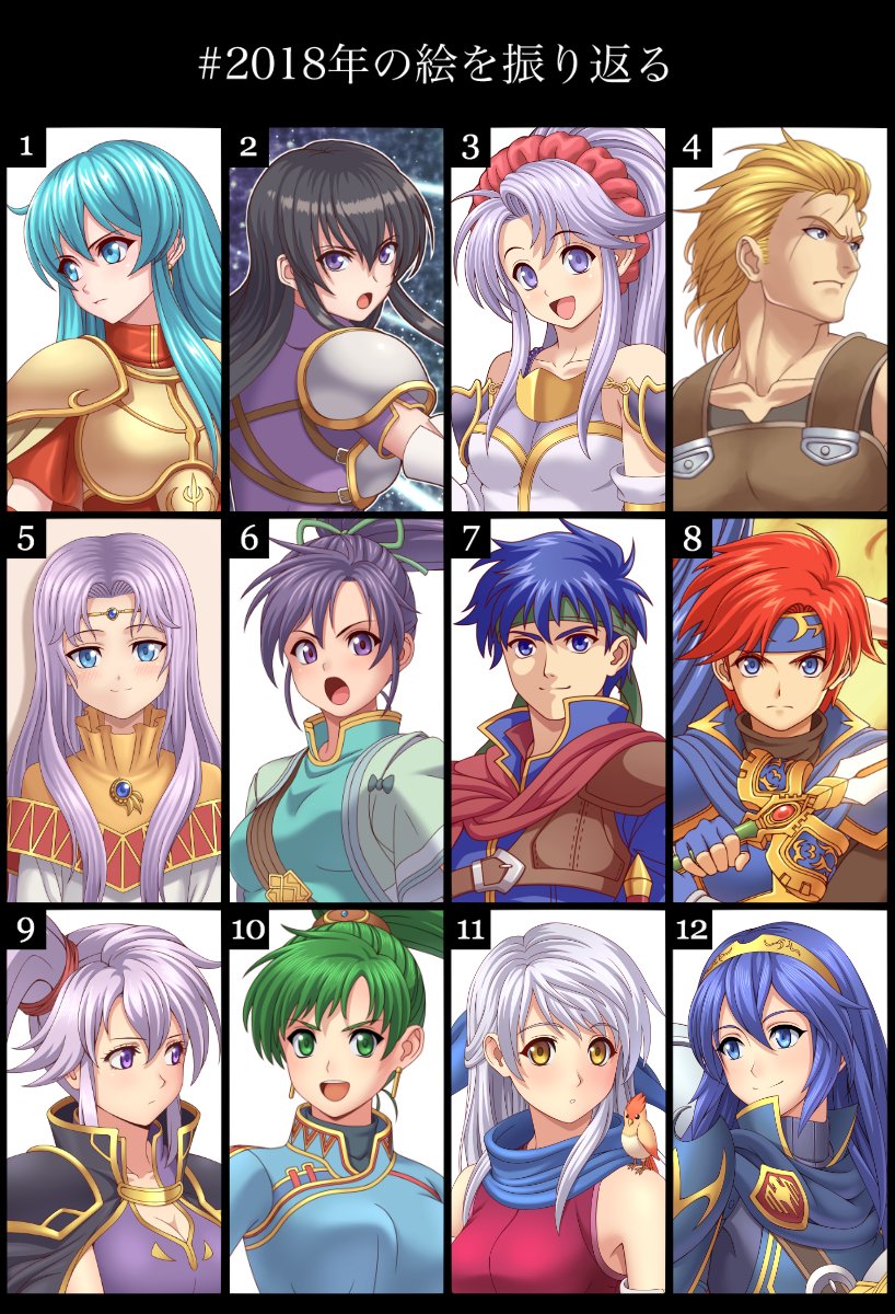 lucina, lyn, ike, micaiah, eirika, and 7 more (fire emblem and 12 more) drawn by ibushi_(oath)