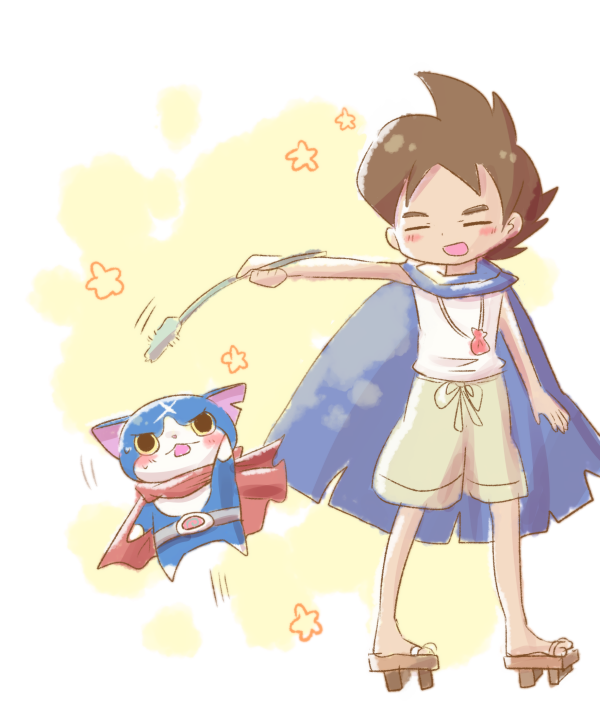 fuyunyan and keizou (youkai watch and 1 more) drawn by umi_(srtm07)