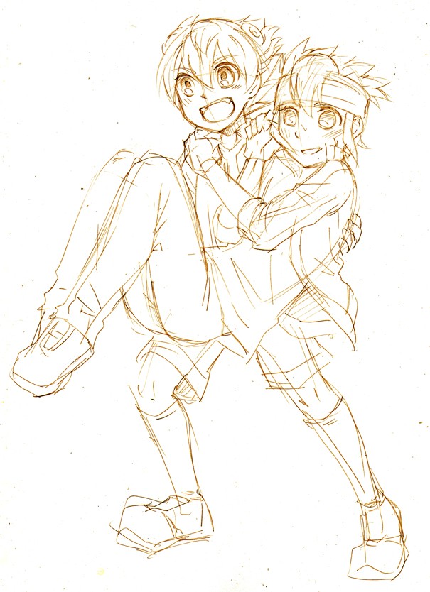 matsukaze tenma and endou mamoru (inazuma eleven and 1 more) drawn by cr72