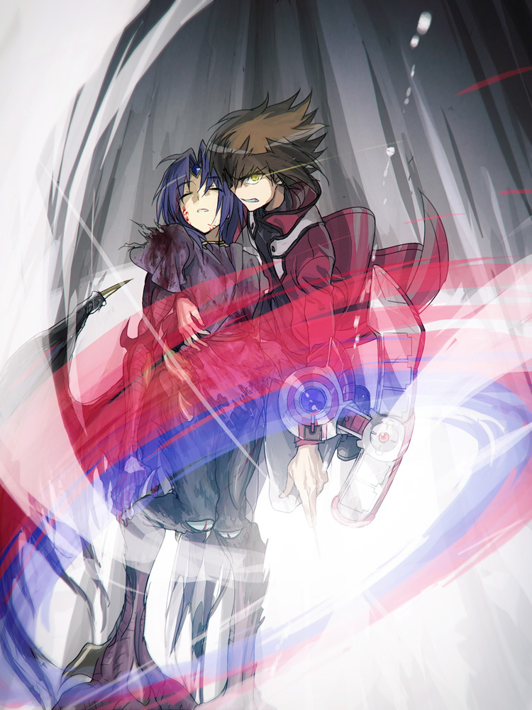 yuki judai and yubel (yu-gi-oh! and 1 more) drawn by moribuden