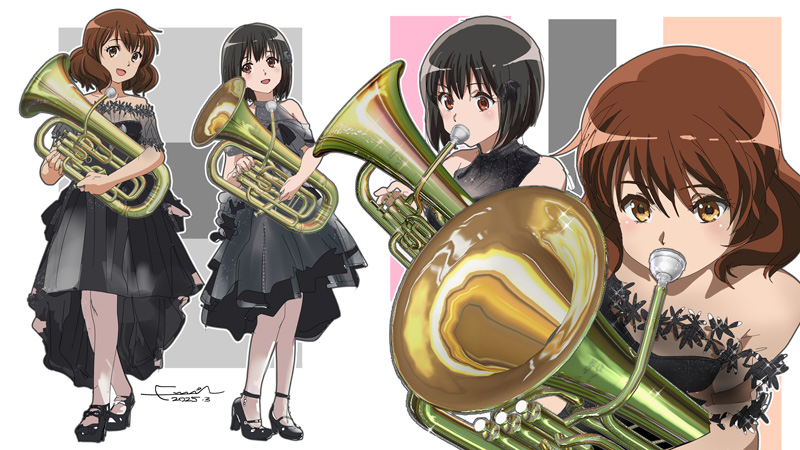 hayami kanade and oumae kumiko (hibike! euphonium) drawn by fumi-a