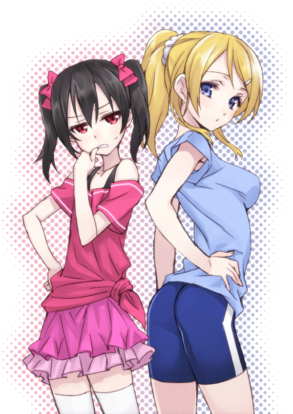 yazawa nico and ayase eli (love live! and 1 more) drawn by matsuryuu