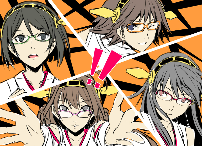 kongou, haruna, hiei, and kirishima (kantai collection and 2 more) drawn by akaza