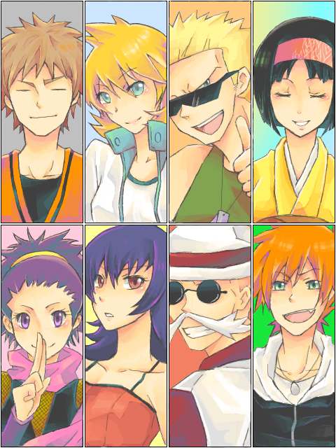 misty, blue oak, sabrina, erika, brock, and 3 more (pokemon and 1 more) drawn by kanappe