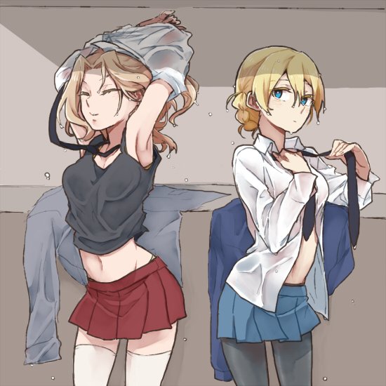darjeeling and kay (girls und panzer) drawn by ree_(re-19)