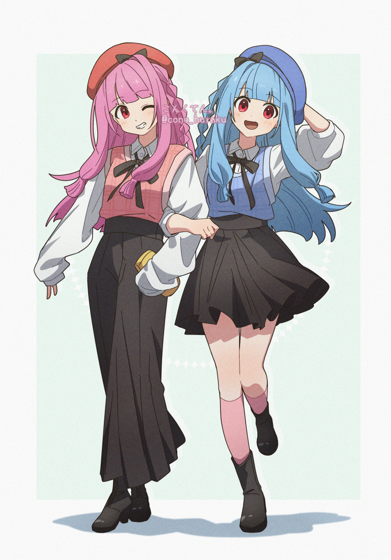 kotonoha akane and kotonoha aoi (voiceroid) drawn by corn_kuten