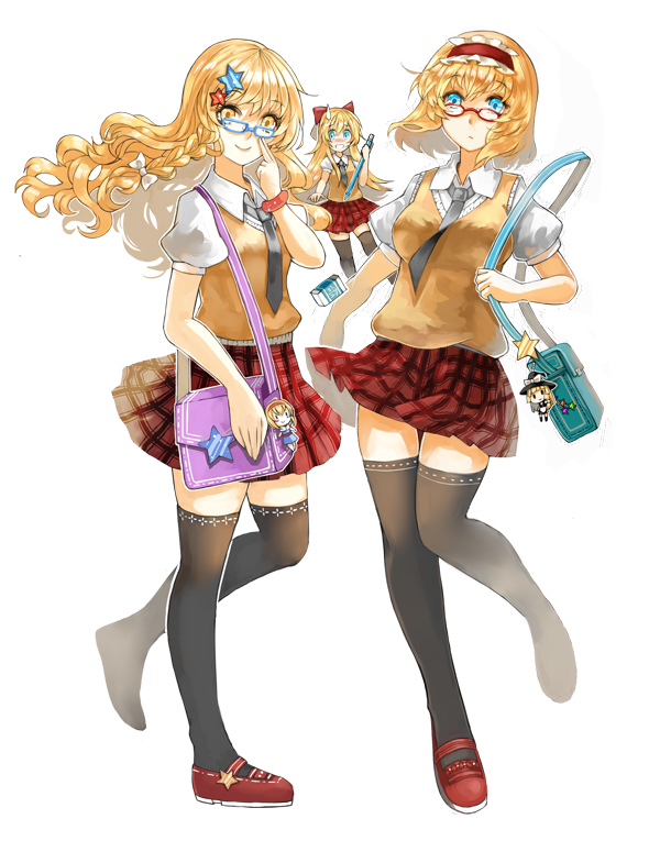 kirisame marisa, alice margatroid, and shanghai doll (touhou) drawn by vetina
