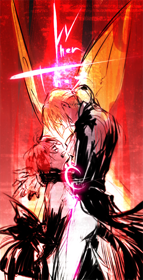 beatrice and ushiromiya battler (umineko no naku koro ni) drawn by hnt