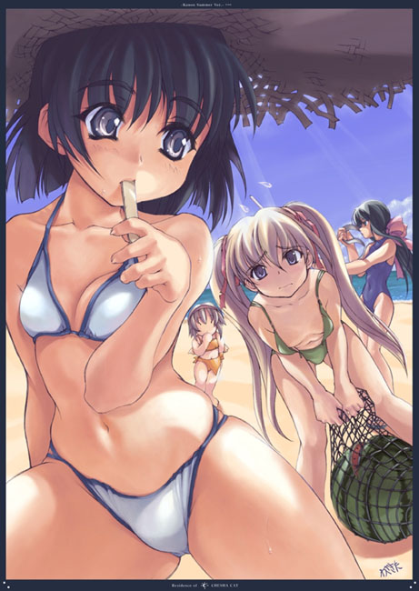 tsukimiya ayu, sawatari makoto, kawasumi mai, and misaka shiori (kanon) drawn by wazakita