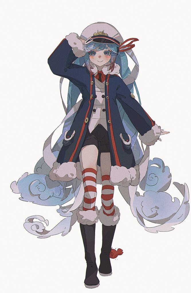 hatsune miku and yuki miku (vocaloid) drawn by tvtcoocoo