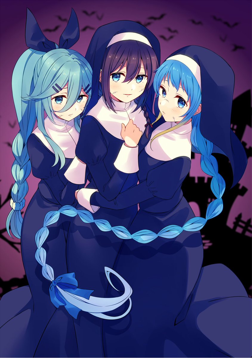 shigure, samidare, and yamakaze (kantai collection) drawn by yukichi_(eikichi)