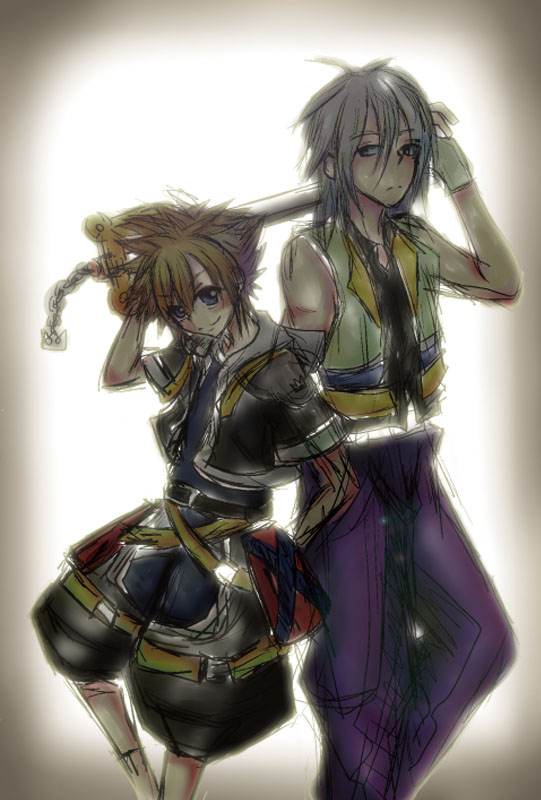 sora and riku (kingdom hearts) drawn by aika_tanizaki_7