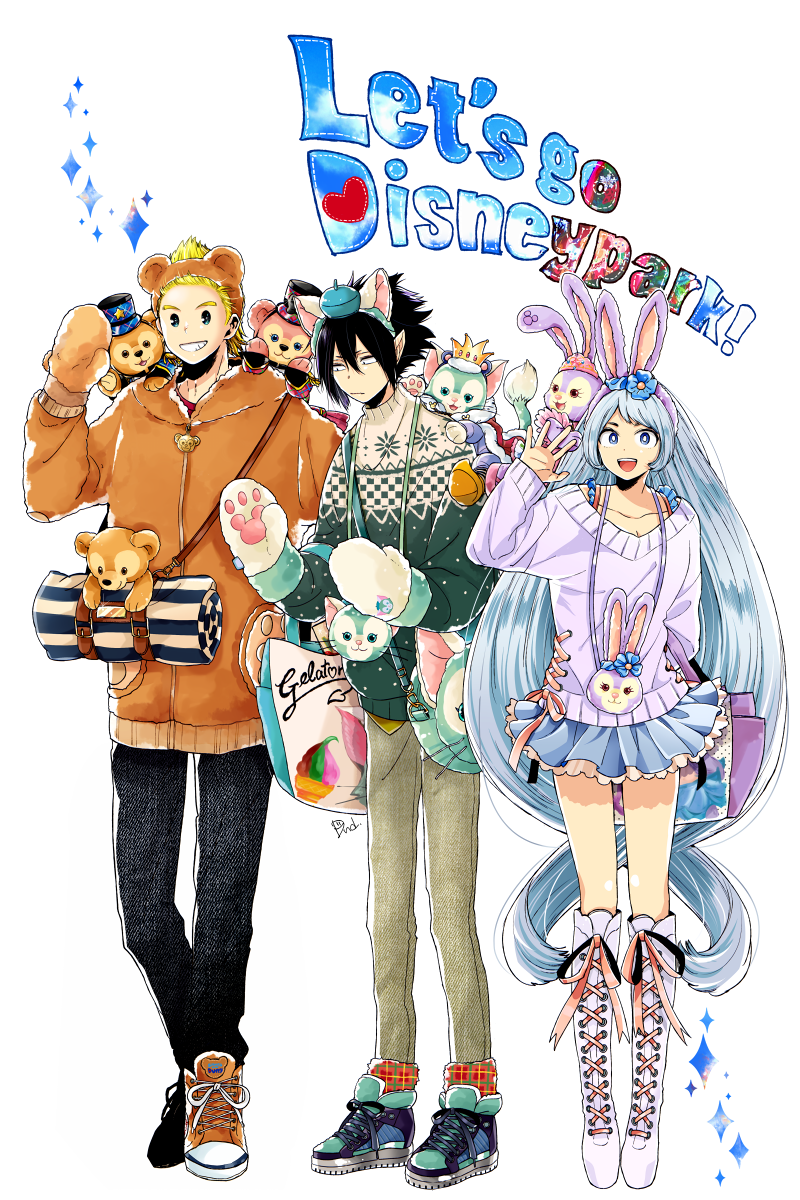 hado nejire, togata mirio, and amajiki tamaki (boku no hero academia and 2 more) drawn by dandel
