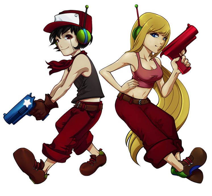curly brace and quote (cave story) drawn by suguro