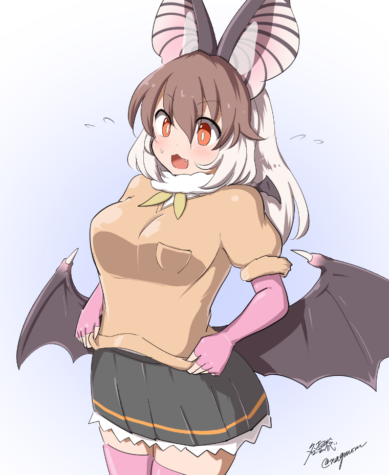 brown long-eared bat (kemono friends and 1 more) drawn by taurine_8000mg