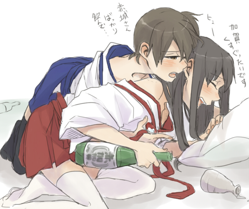 kaga and akagi (kantai collection) drawn by ree_(re-19)