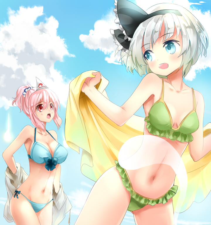 konpaku youmu and saigyouji yuyuko (touhou) drawn by nagare