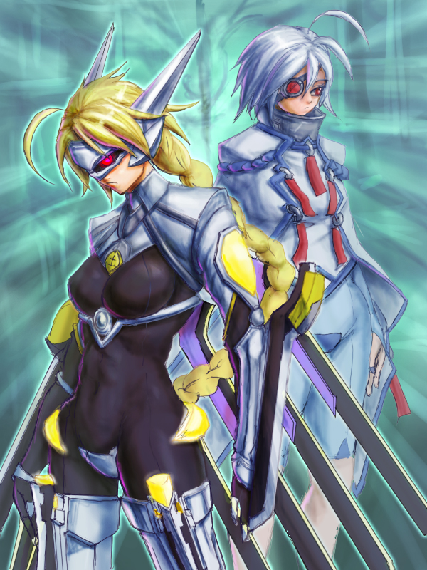 nu-13 and lambda-11 (blazblue) drawn by masa_tarou