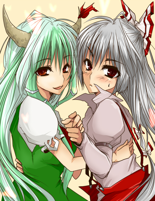 fujiwara no mokou, kamishirasawa keine, and ex-keine (touhou) drawn by ifuji_sakura