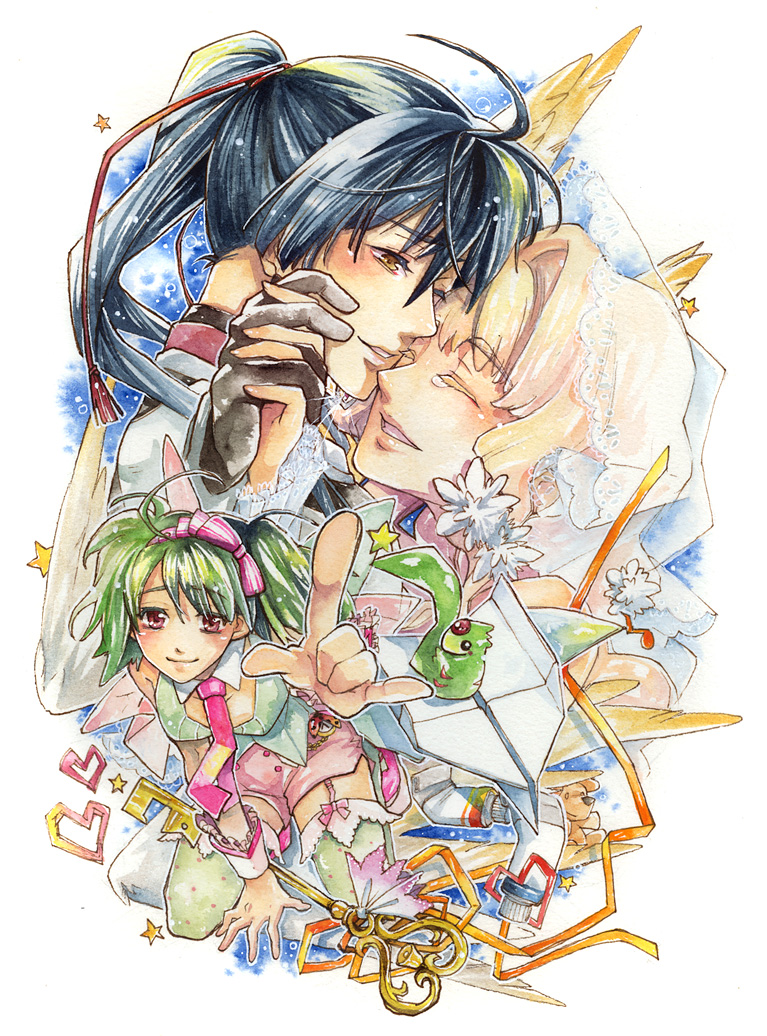 sheryl nome, ranka lee, saotome alto, ai-kun, and vajra (macross and 2 more) drawn by ogiko