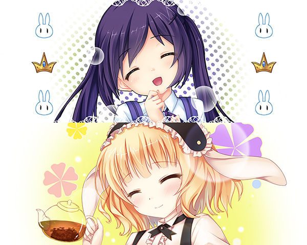 kirima syaro and tedeza rize (gochuumon wa usagi desu ka?) drawn by boli_shenshe