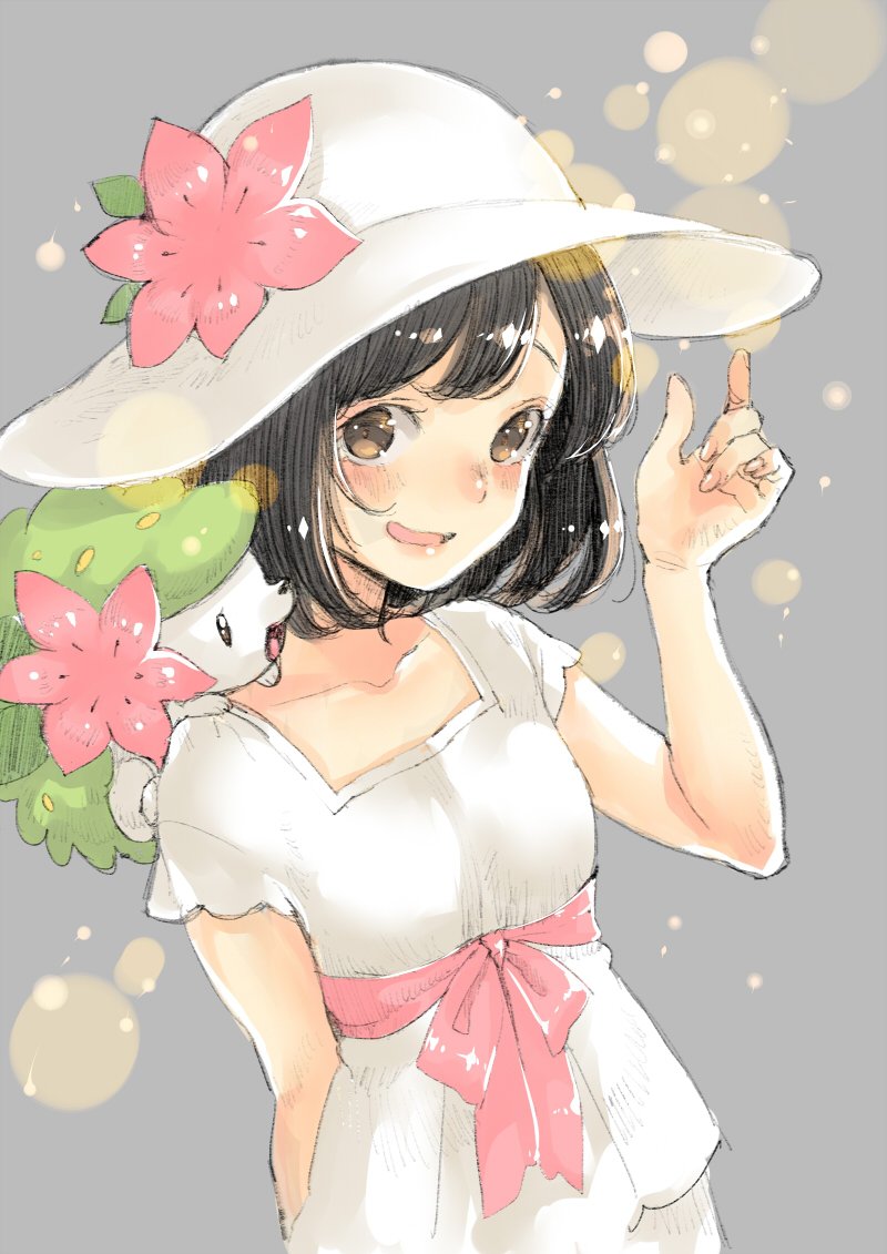 selene and shaymin (pokemon and 1 more) drawn by kumatani