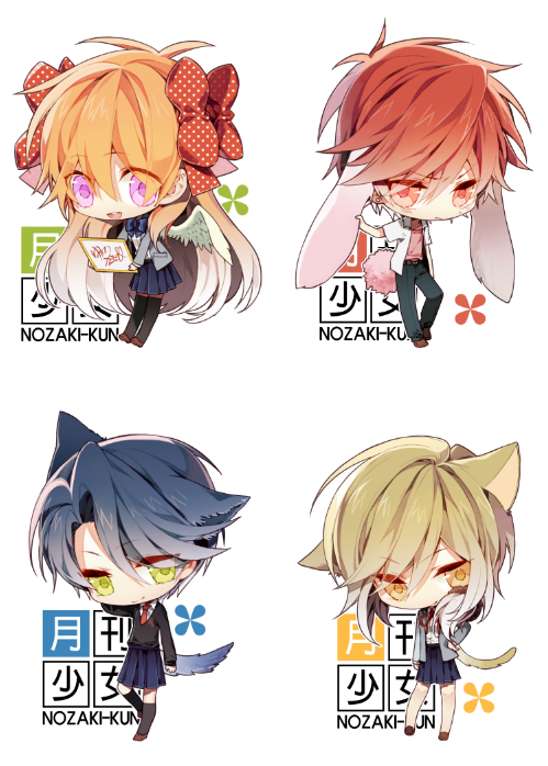 sakura chiyo, kashima yuu, mikoshiba mikoto, and seo yuzuki (gekkan shoujo nozaki-kun) drawn by sapphire_(nine)