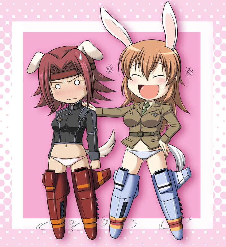 kouzuki kallen, charlotte e. yeager, and koshimizu ami (world witches series and 2 more) drawn by abriel00